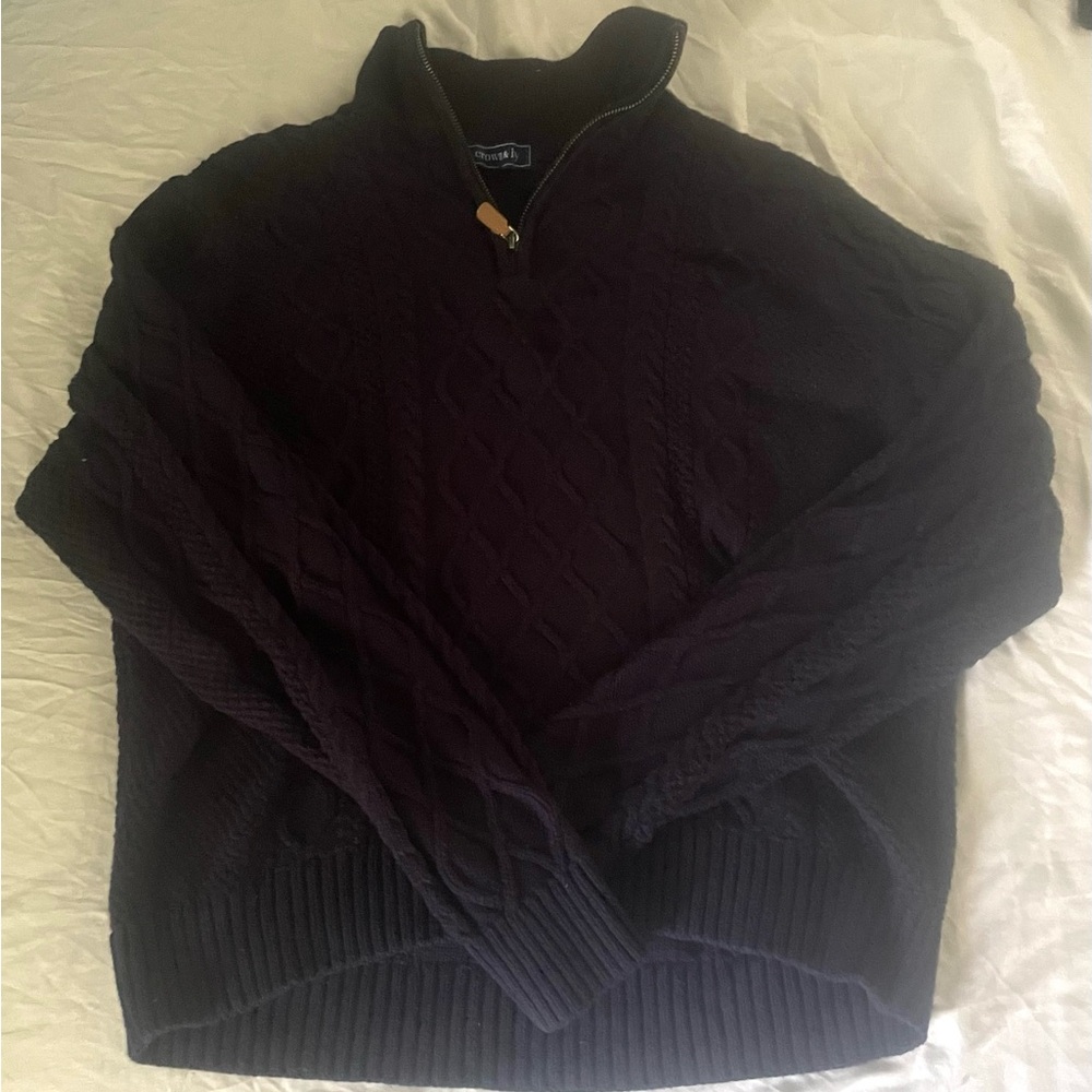Men's Navy Cable Knit Sweater